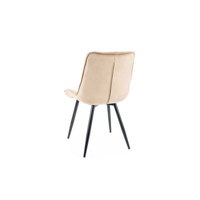 Sedia moderna living gambe in metallo rivestita in velluto cm 53x43x88h - vari colori