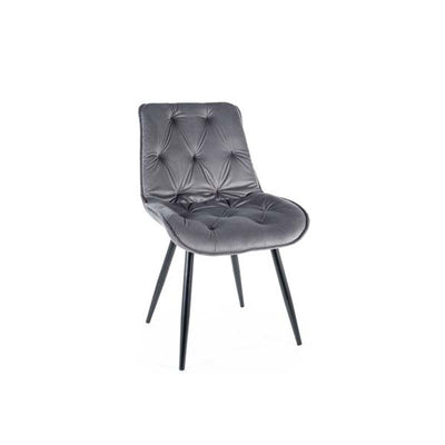 Sedia moderna living gambe in metallo rivestita in velluto cm 53x43x88h - vari colori