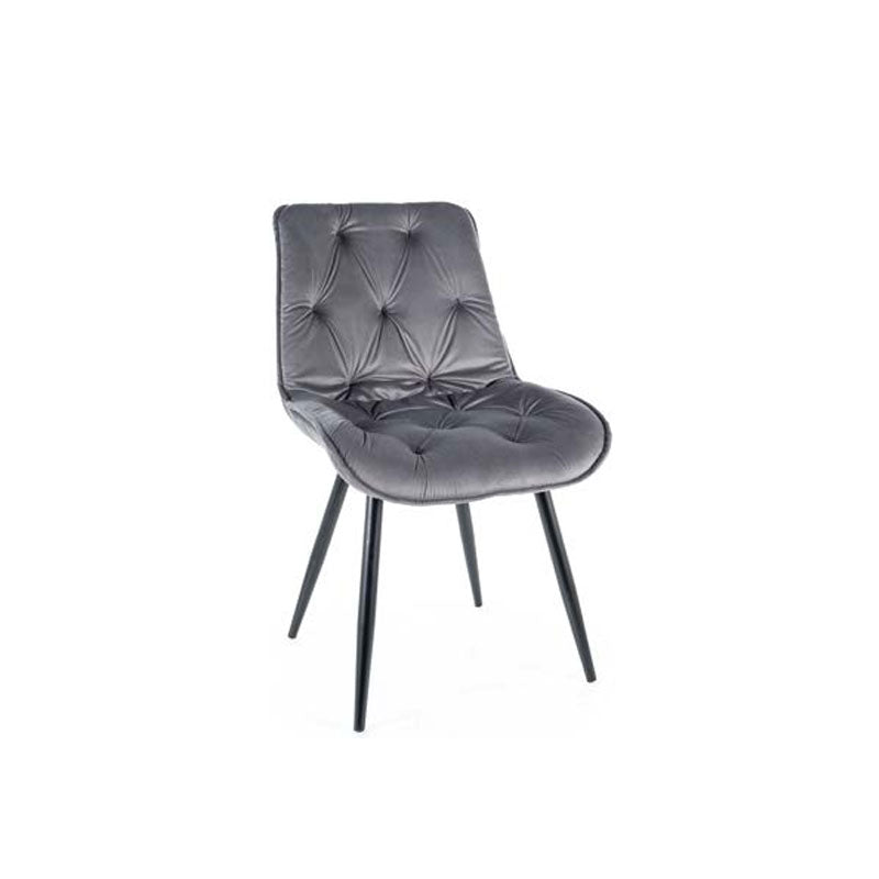 Sedia moderna living gambe in metallo rivestita in velluto cm 53x43x88h - vari colori