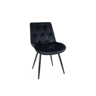 Sedia moderna living gambe in metallo rivestita in velluto cm 53x43x88h - vari colori