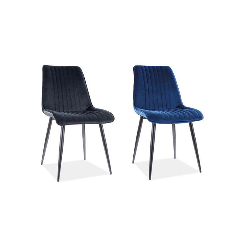 Sedia da soggiorno seduta in velluto gambe in metallo nero cm 47x42x88h - vari colori