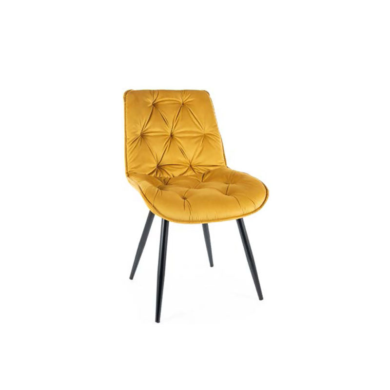 Sedia moderna living gambe in metallo rivestita in velluto cm 53x43x88h - vari colori