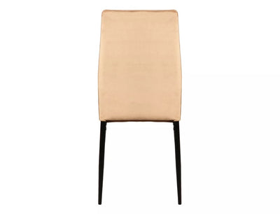 Set da 2 Sedia moderna da cucina in velluto beige e gambe metallo nero