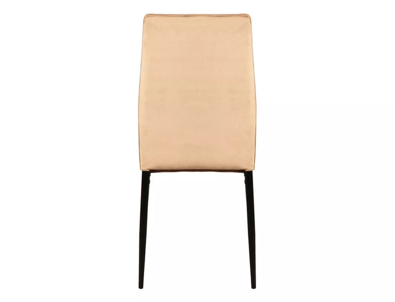 Set da 2 Sedia moderna da cucina in velluto beige e gambe metallo nero