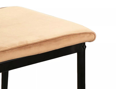 Set da 2 Sedia moderna da cucina in velluto beige e gambe metallo nero