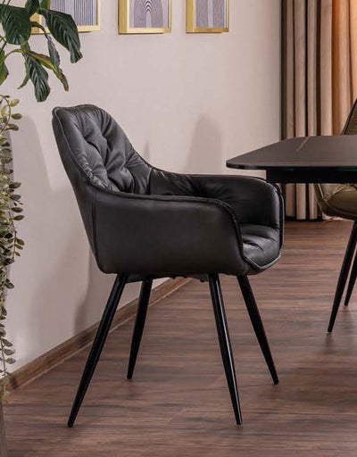 Poltroncina in ecopelle gambe in metallo cm 57x43x87h - vari colori