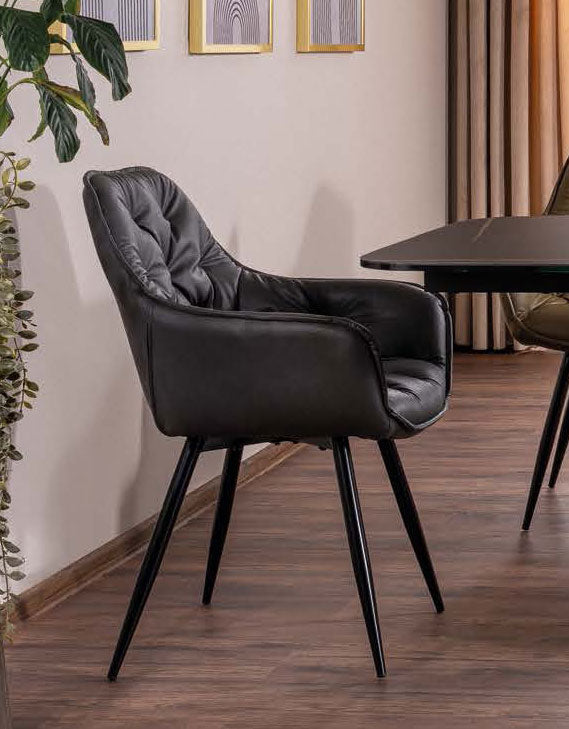 Poltroncina in ecopelle gambe in metallo cm 57x43x87h - vari colori