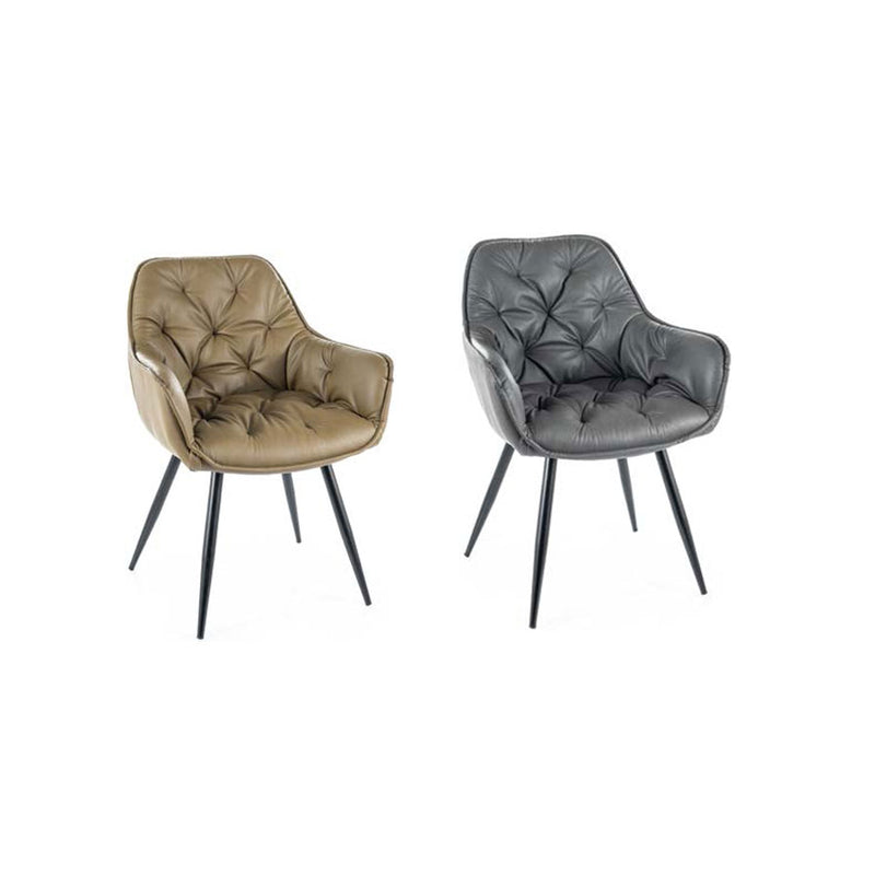 Poltroncina in ecopelle gambe in metallo cm 57x43x87h - vari colori