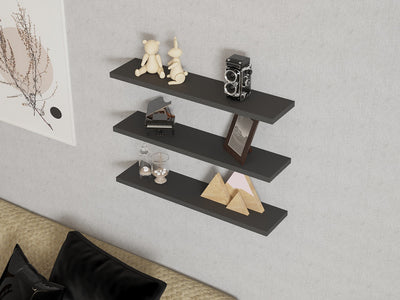 Set da 3 mensole da muro colore grigio design moderno minimal