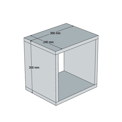 Set 5 cubi in legno da parete colore bianco cm 30x24x30h