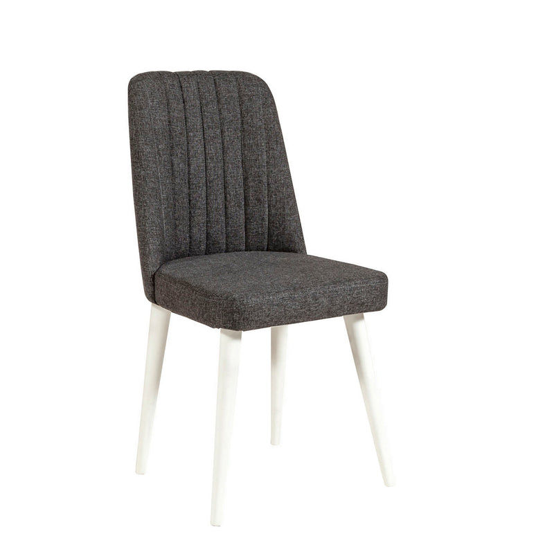 Set moderno sala da pranzo con tavolo allungabile e 4 sedie in tessuto - vari colori