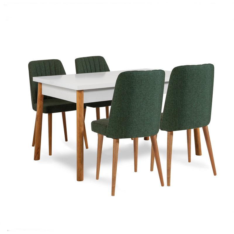 Set moderno sala da pranzo con tavolo allungabile e 4 sedie - vari colori