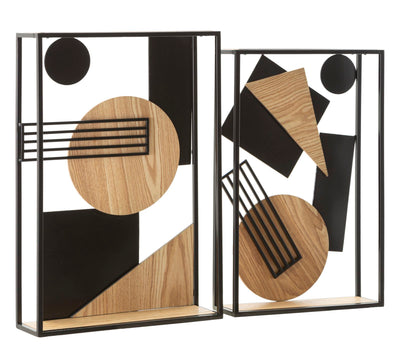 Set da 2 mensole da muro in legno e metallo design Picasso