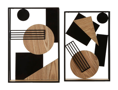 Set da 2 mensole da muro in legno e metallo design Picasso