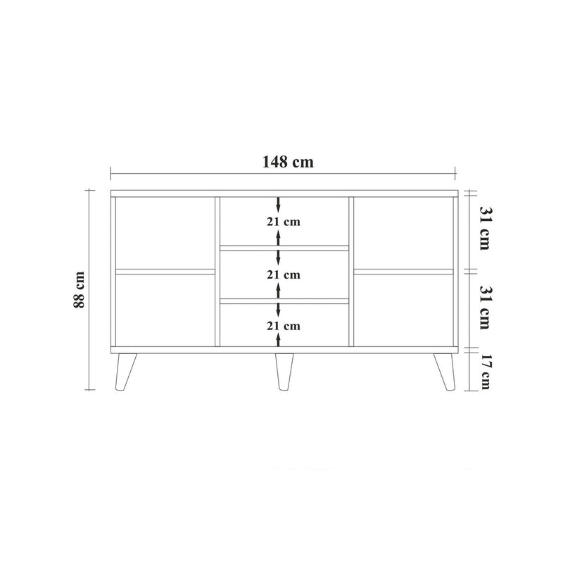 Set per soggiorno con mobile TV console e tavolino colore pino atlantico