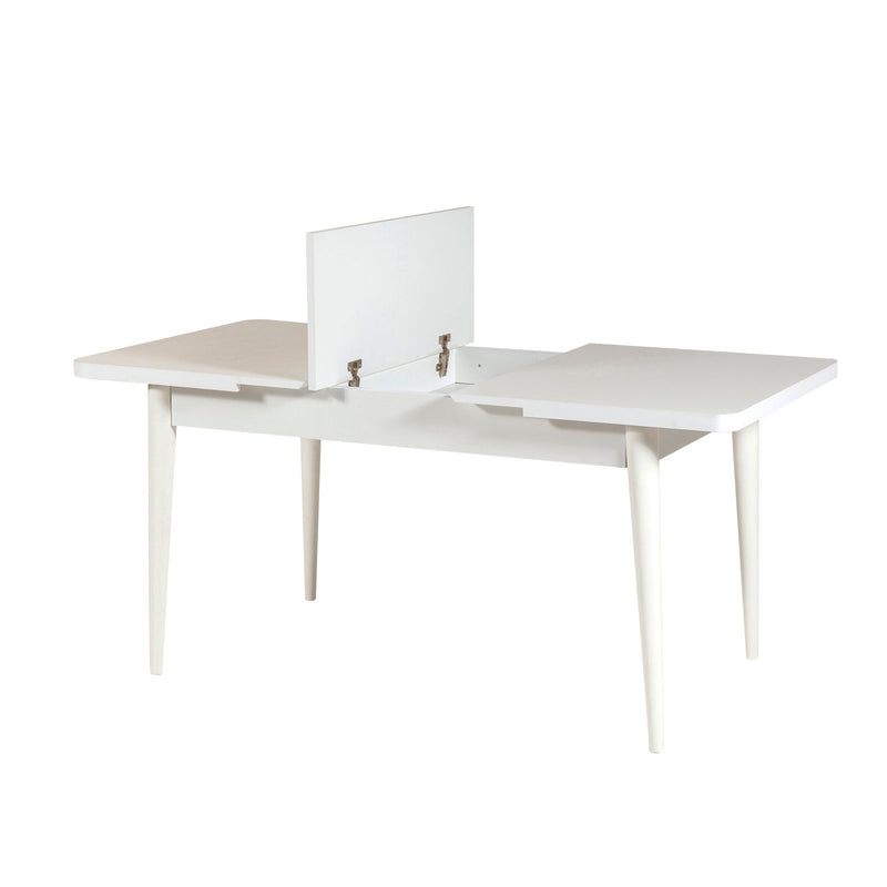 Set da pranzo con tavolo allungabile 2 sedie e panche con contenitore