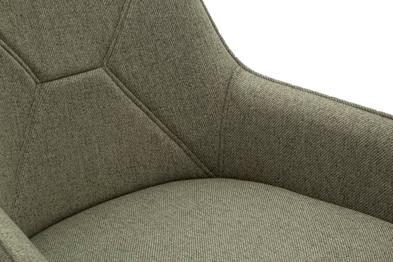 Set da 2 Sgabello alto in tessuto verde base in metallo nero cm 55x55x109h