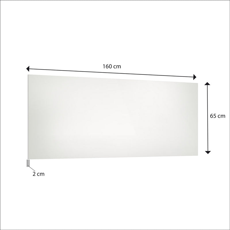 Specchiera rettangolare moderna da parete cornice bianco cm 160x2x65h