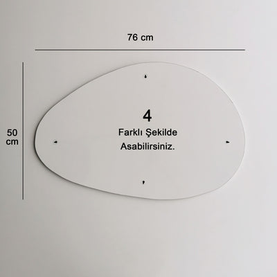Specchio forma irregolare moderno per ingresso cm 76x2x50h