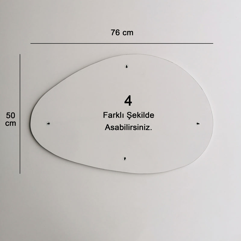 Specchio forma irregolare moderno per ingresso cm 76x2x50h