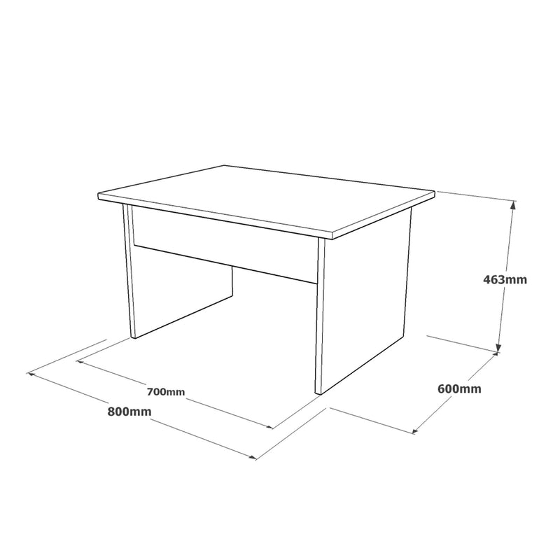 Tavolino caffè basso moderno in legno cemento antracite e noce cm 80x60x46h