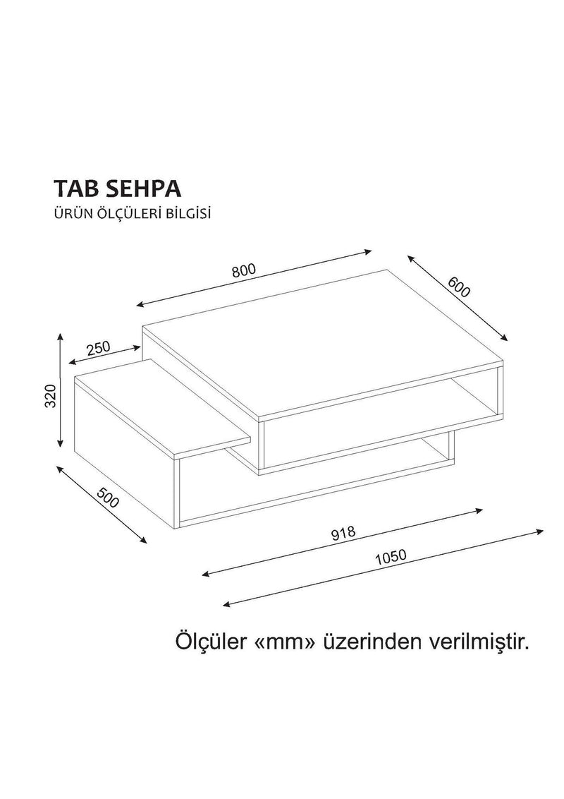 Tavolino da soggiorno basso design in legno bianco e rosso cm 105x60x32h