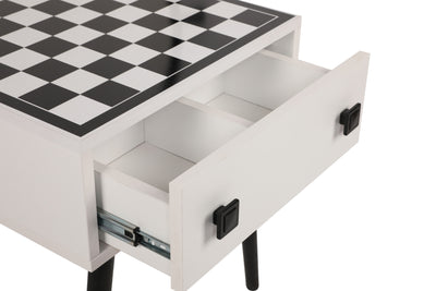 Tavolino con scacchiera da caffè moderno in legno con piano estraibile pedine incluse cm 50x50x60h