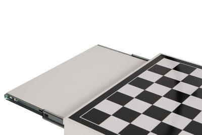Tavolino con scacchiera da caffè moderno in legno con piano estraibile pedine incluse cm 50x50x60h