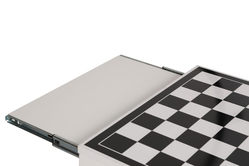 Tavolino con scacchiera da caffè moderno in legno con piano estraibile pedine incluse cm 50x50x60h