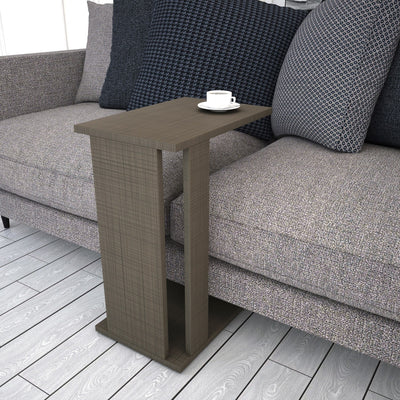 Tavolino da divano in legno moderno con piano e ripiano cm 30x43x61h