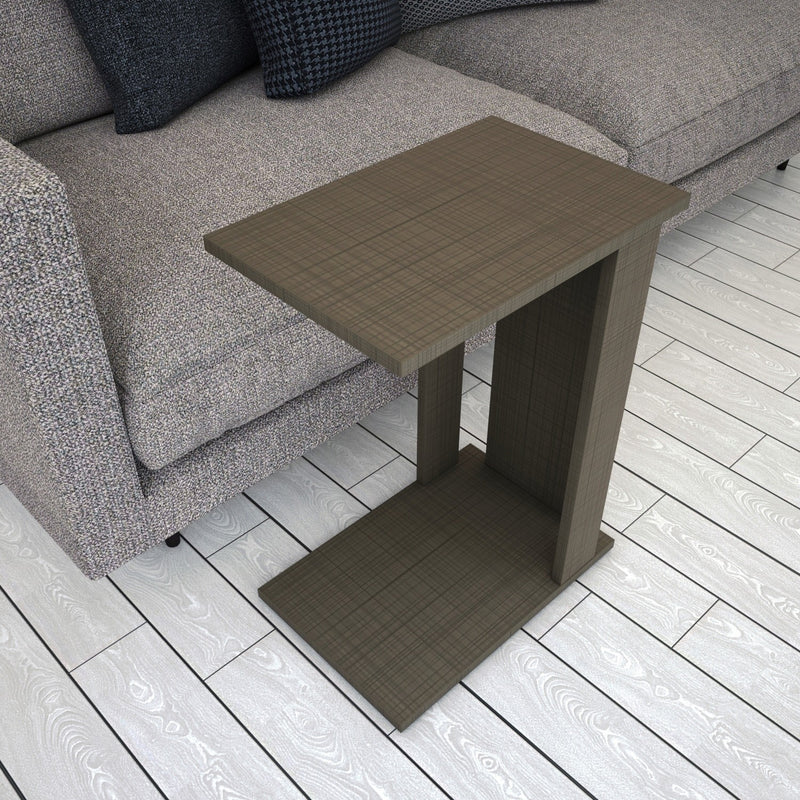 Tavolino da divano in legno moderno con piano e ripiano cm 30x43x61h
