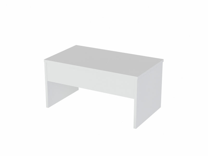 Tavolino contenitore moderno con top apribile colore bianco cm 90x45x52h