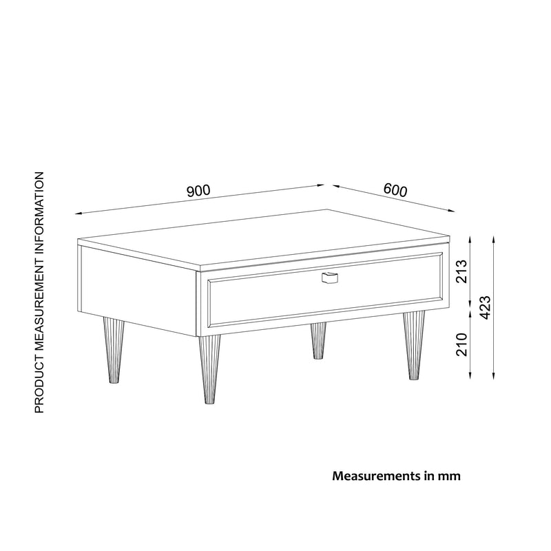 Tavolino da salotto classico in legno bianco e oro top in marmo nero cm 90x60x42h