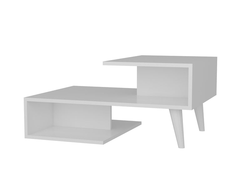 Tavolino design basso da salotto in legno bianco cm 90x60x40h