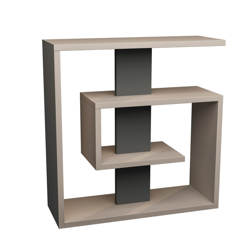 Tavolino da divano laterale struttura chiocciola in legno bicolore cm 55x20x57h - vari colori