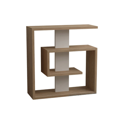 Tavolino da divano laterale struttura chiocciola in legno bicolore cm 55x20x57h - vari colori
