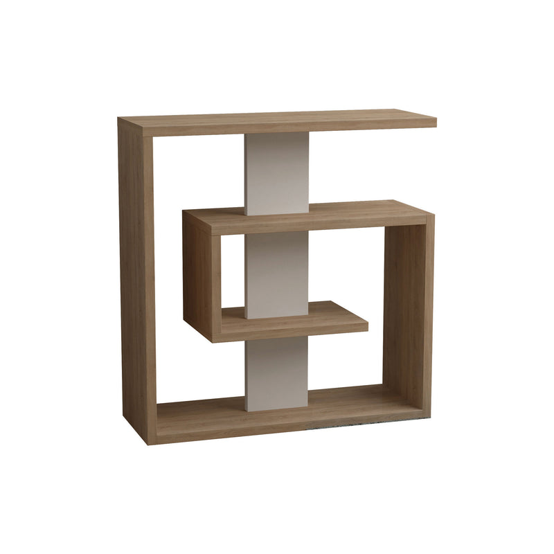 Tavolino da divano laterale struttura chiocciola in legno bicolore cm 55x20x57h - vari colori