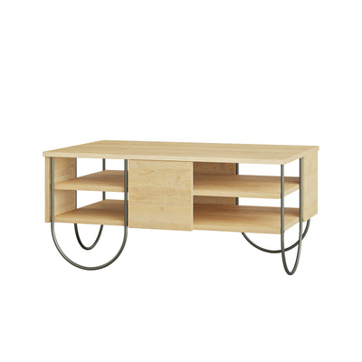 Tavolino basso salotto con 2 ripiani industrial cm 94x60x44h - vari colori