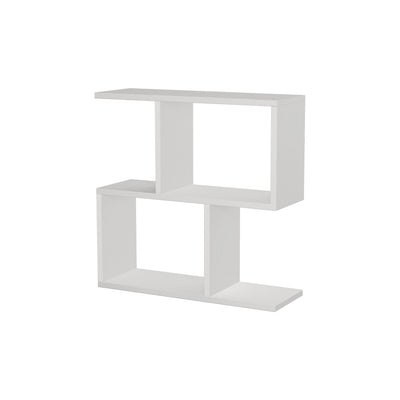 Tavolino bifacciale da divano laterale in legno bianco 5 ripiani cm 60x20x60h