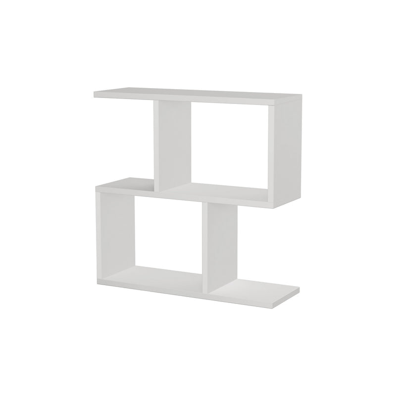Tavolino bifacciale da divano laterale in legno bianco 5 ripiani cm 60x20x60h