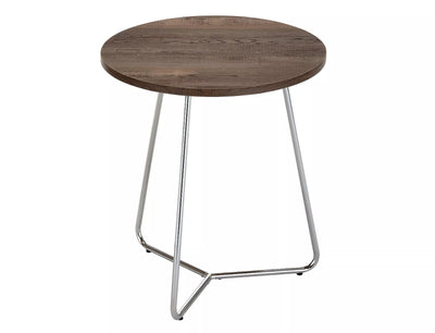 Tavolino porta pianta da salotto con piano in legno e gambe in metallo cromato cm 45x50h