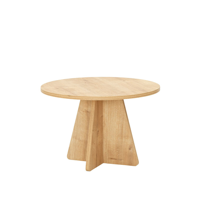 Tavolino da caffè con piano tondo moderno colore quercia cm 60x40h