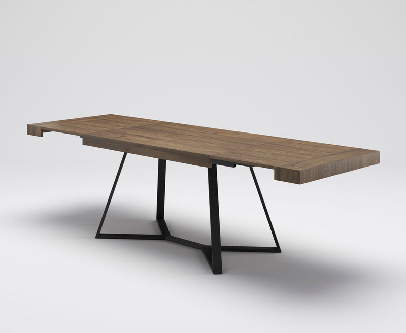 Plinter - Tavolo allungabile struttura in metallo piano legno industrial - vari modelli