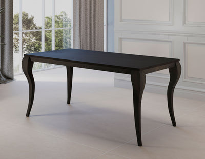 tavolo classico allungabile in legno piano e gambe rovere nero
