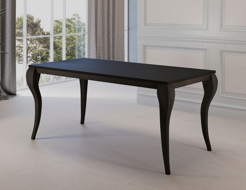tavolo classico allungabile in legno piano e gambe rovere nero