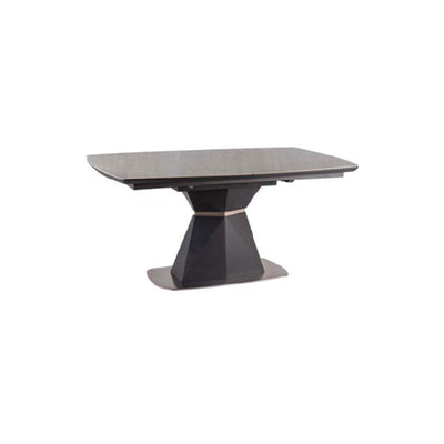 Tavolo moderno allungabile piano ceramica marmo grigio base in legno cm 160/210x90x76h