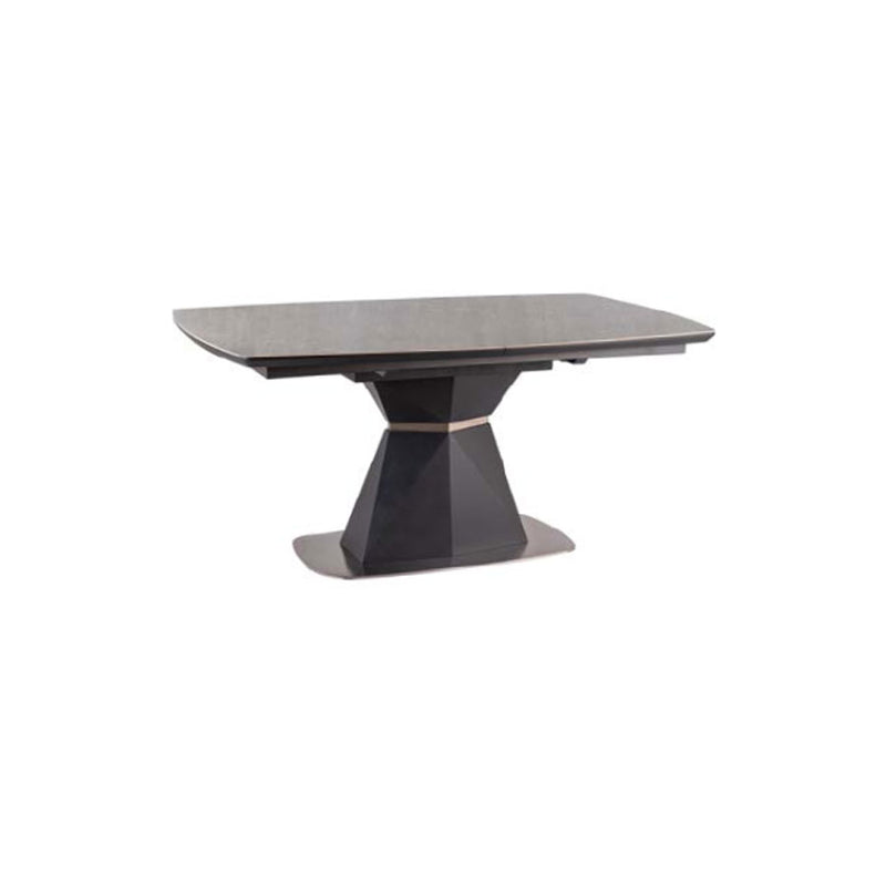 Tavolo moderno allungabile piano ceramica marmo grigio base in legno cm 160/210x90x76h
