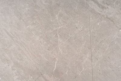 Tavolo moderno allungabile piano ceramica marmo grigio base in legno cm 160/210x90x76h