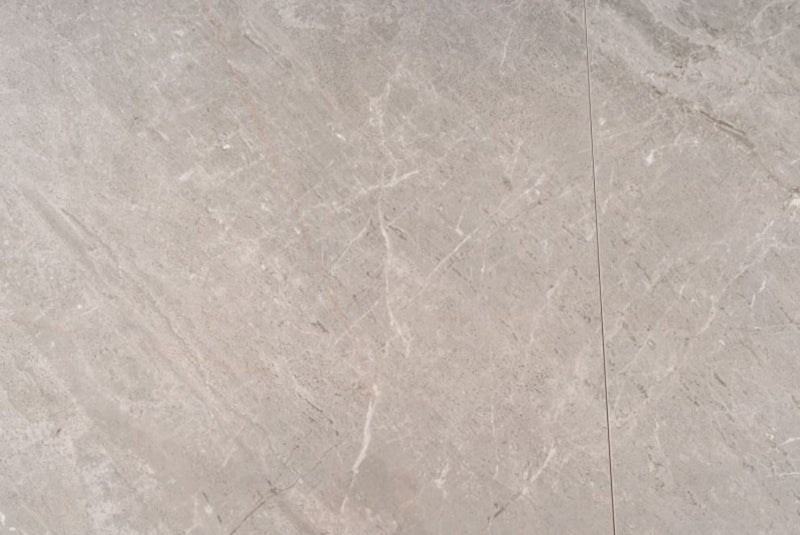 Tavolo moderno allungabile piano ceramica marmo grigio base in legno cm 160/210x90x76h