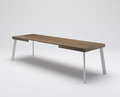Ovady - Tavolo da pranzo moderno allungabile gambe in metallo piano in legno - vari modelli